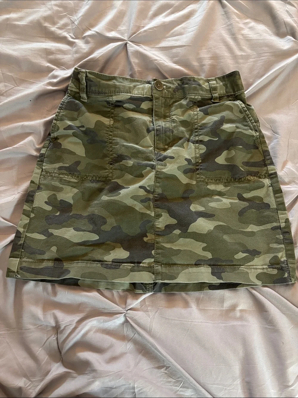 GAP Camo Cotton Mini Skirt - Olive Green